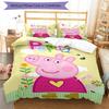 3pcs Peppa Pig Bedding Set Duvet Cover Closure Includes 1 Duvet Cover & 2 Pillowcases, Soft and Comfortable for All Seasons.