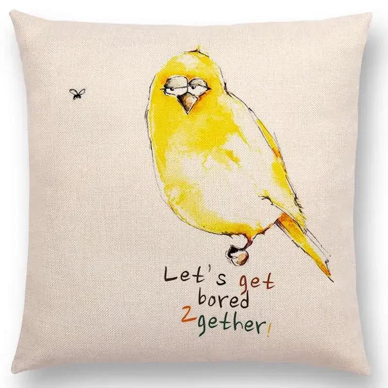 Lustige Cartoon Schurken Tiere Sofa Kissenbezug Eichhörnchen Hase Maus Flamingo Fuchs Hund Eule Vogel Tom und Jerry Kissenbezug