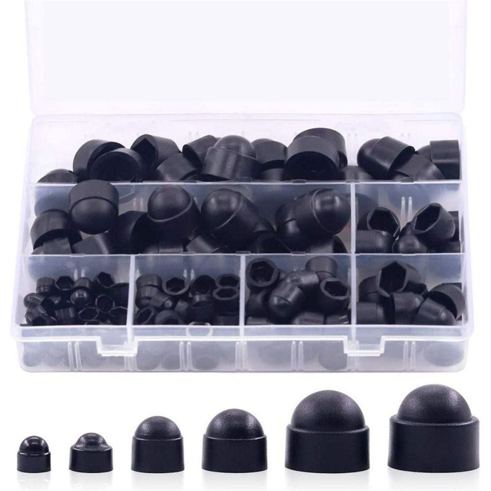 160Pcs Plastic Bolt Covers M4 M5 M6 M8 M10 M12 Hex Nut Caps Kit with Storage Box Screw Caps