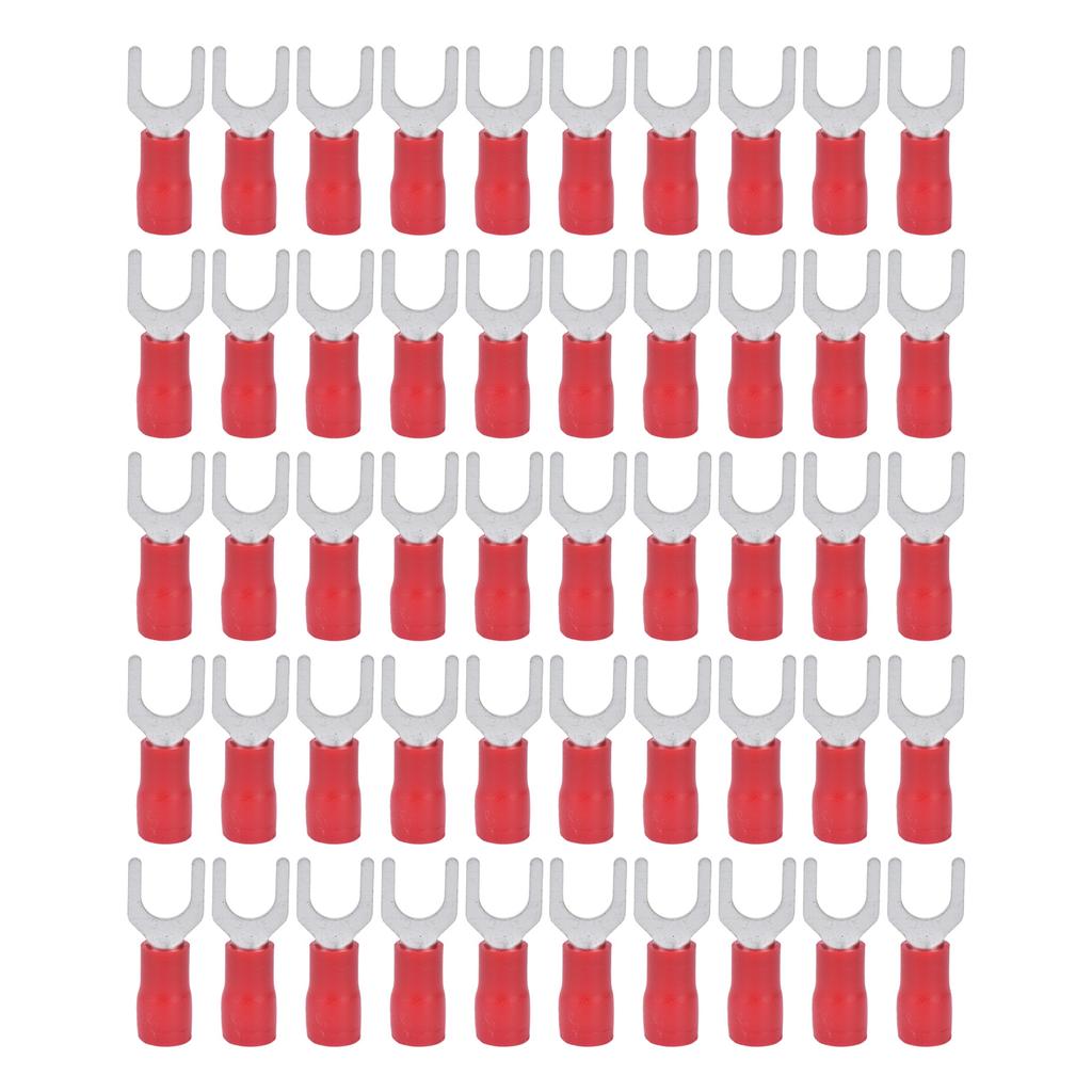 50 Stück Gabelklemmen isoliert 14?12AWG Draht Crimpverbinder Set Kit für EquipmentSV3.5?6 Rot