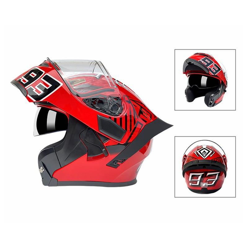 Full Face Motorcycle Helmet Men Women Lightweight Anti-Cold Dual Visor DOT Certified