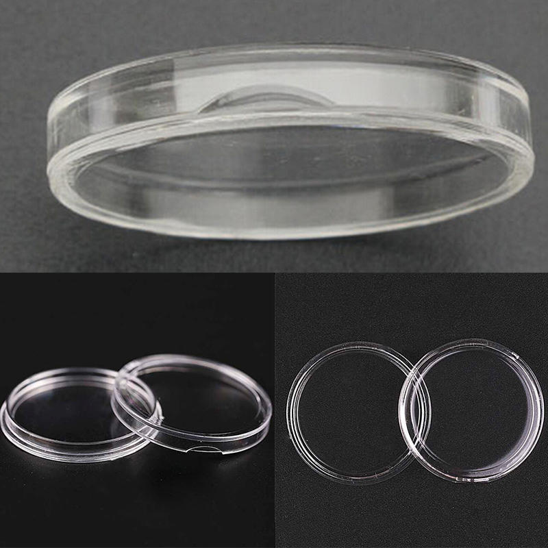 10 Buc 35Mm Aplicat Carcase Rotunde Transparente Capsule Depozitare Monede Suport Rotund Plastic