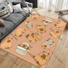 Cute capybaras relaxing together carpet Yoga living room room decor children's crawling mat doormat area rug games mat