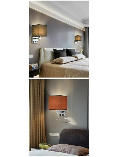 USB Charging European Style LED Wall Lamp for Indoor Use - Ideal for Hotels and Bedrooms