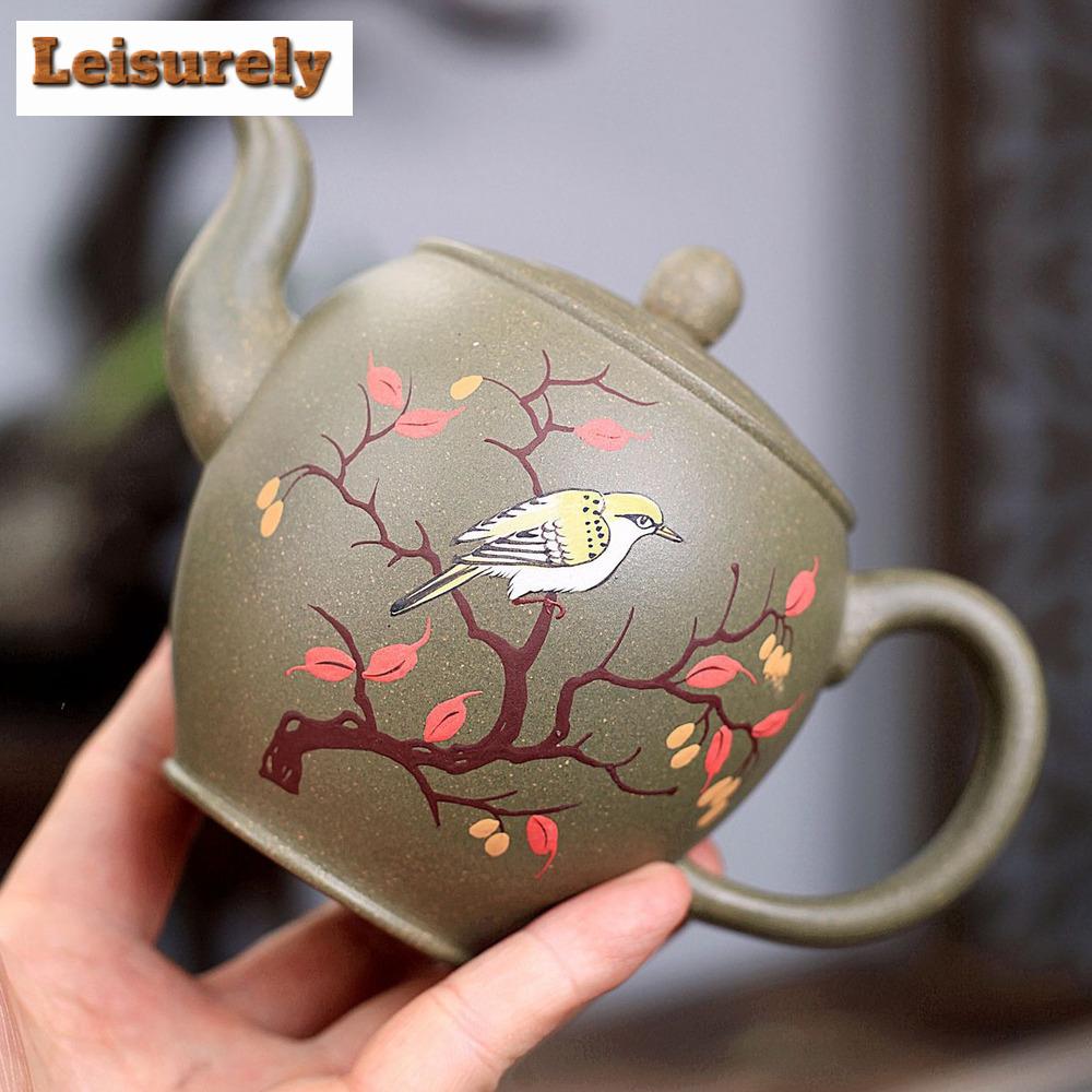 410ml Yixing Purple Clay Teapots Beauty Kettle Famous Handmade Birds Tea Pot Chinese Raw Ore Zisha Tea Set Teaware Collection