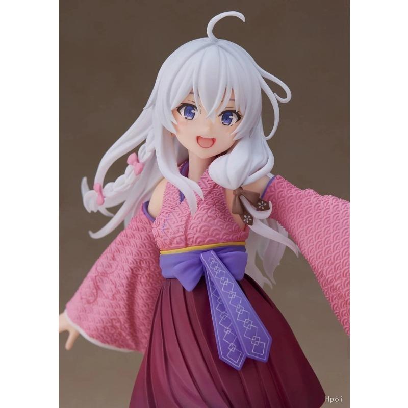 20CM Anime Wandering Witch The Journey Elaina Figure Cute Standing On One Foot Kimono Knee Socks Model Toys Ornaments Gifts PVC Kid Friendly