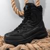 New Large Size Combat Boots PU Mesh Medium Top Wear-resistant Tactical Boots Outdoor Sports Hiking Shoes Hiking