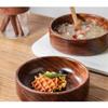 Handmade Solid Wood Bowl Round Snack Serving Tray Practical Wooden Salad Plate  Restaurant