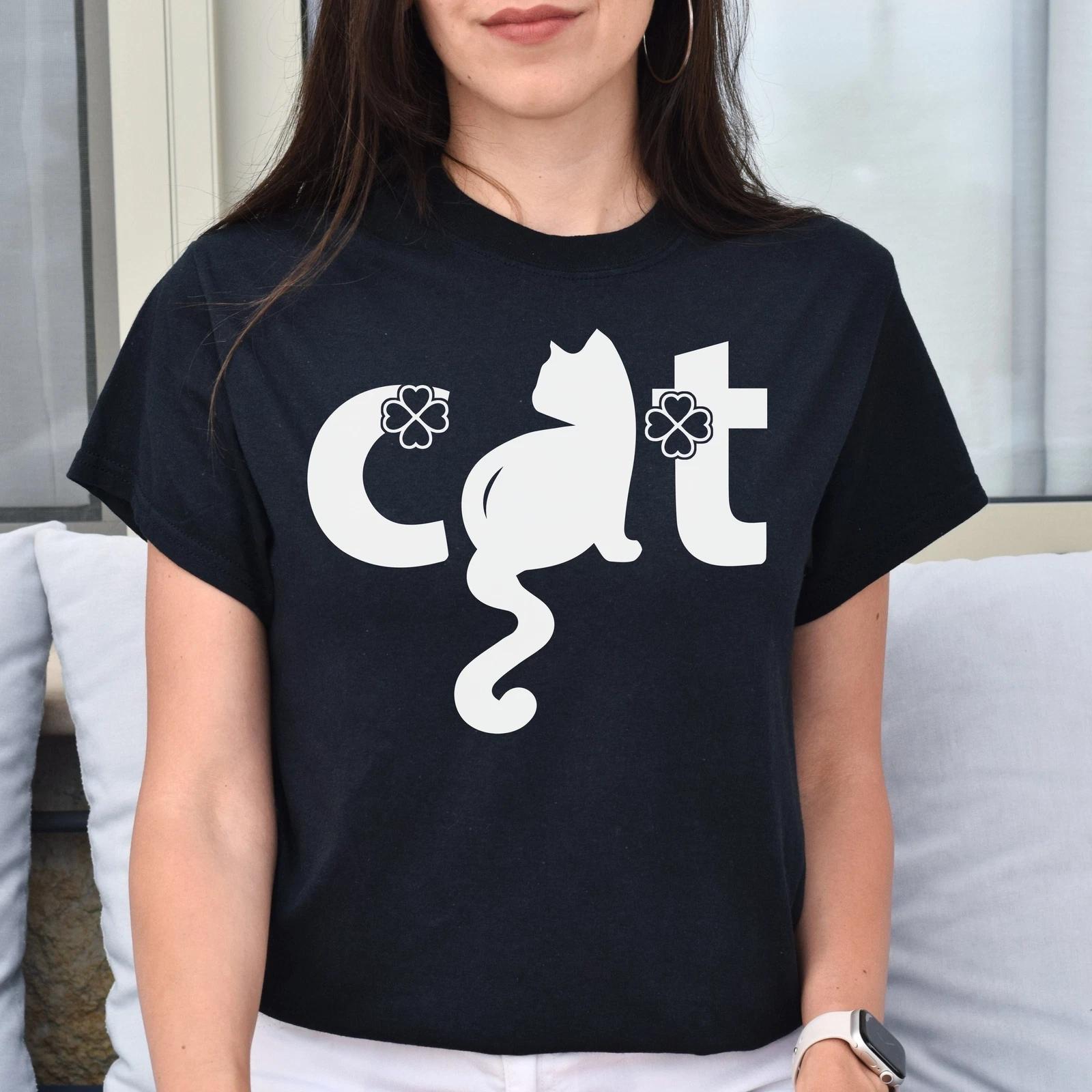 Funny Cat Text Unisex shirt cute cat tee Black Dark Heather 3XL