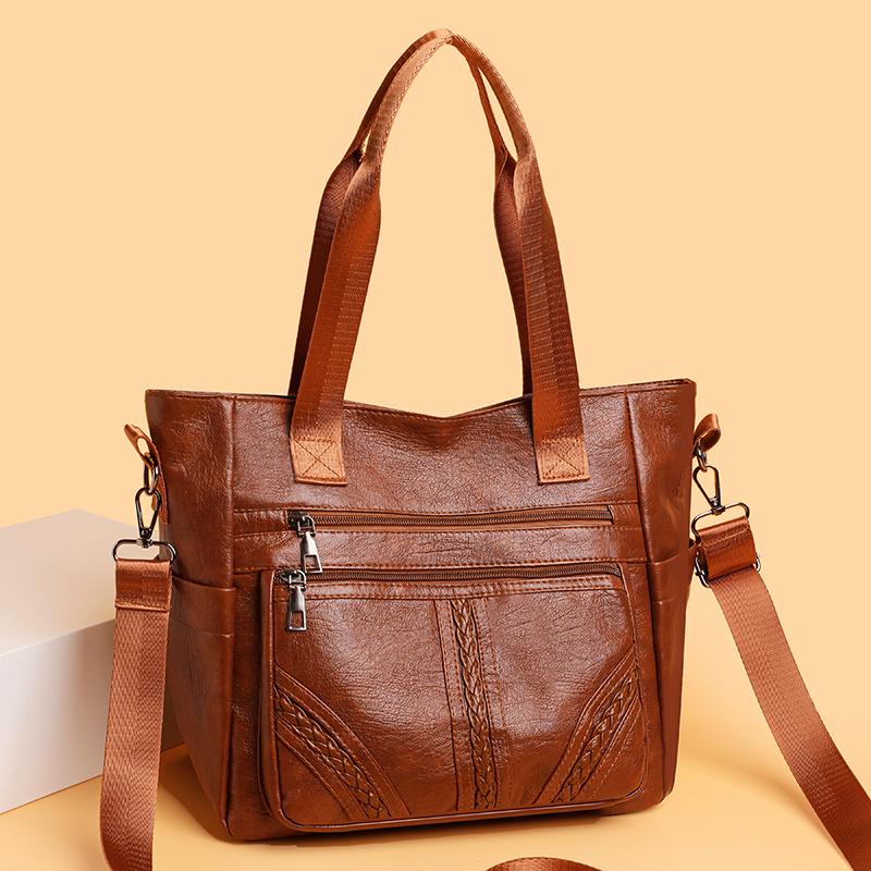 Large Capacity Multi-Function Bag Women's Shoulder Handbag Vintage Commuter Tote Bag Multi-Compartment Crossbody Bag