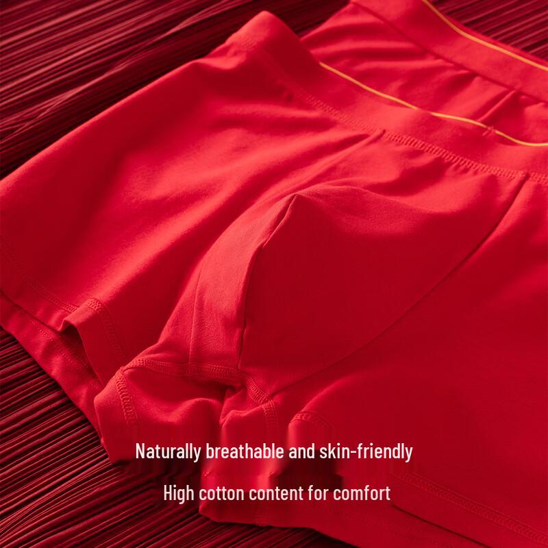 Herren Glücksrote Baumwollslips 2er-Pack