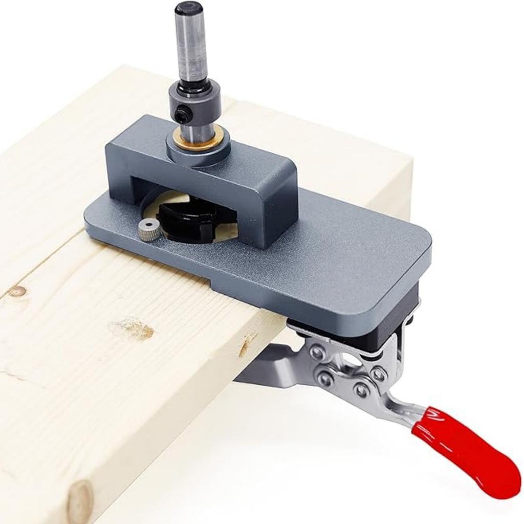 35mm Hinge Jig - Precise Boring Guide with Adjustable Edge & Quick Clamp - Hardened Drill Bits for Cabinetry, Furniture DIY