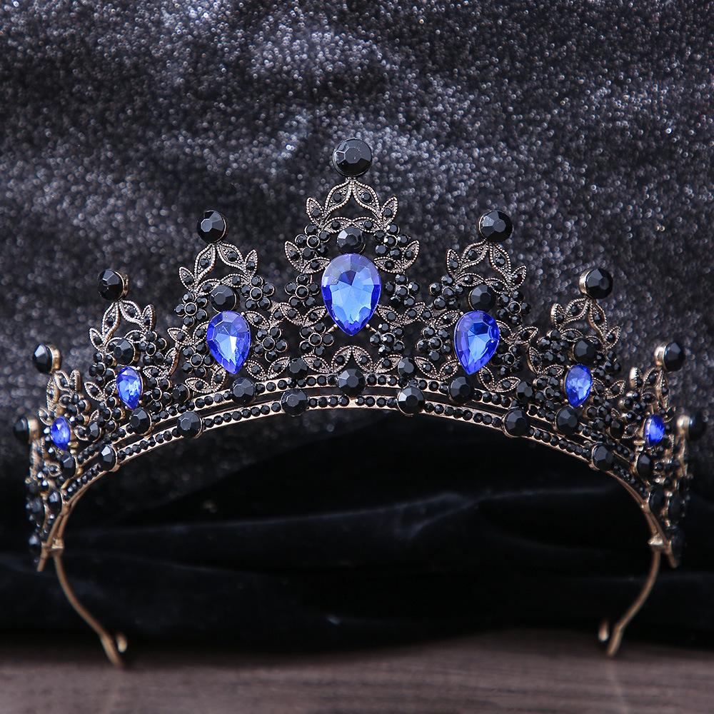 DIEZI Luxury Elegant AB Crystal Crown Hair Accessories Tiara For Women Party Red Purple Rhinestone Bridal Crown New Hair Zircon