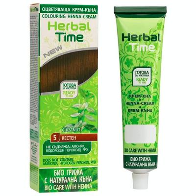 Henna Coloring Cream Shade No. 5 Chestnut Herbal Time
