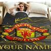 1PC Manchester United F Custom Name Patterned Flannel Blanket Suitable For All Seasons for Home Decor Warmth and Comfort Gifts Holiday Present