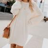 Women's Furry Pullover Sweater Dress Fuzzy Slouchy Oversized Long Tops Loose Crew Neck Fall