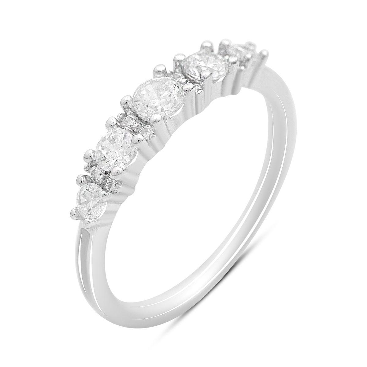

Silver ring with cubic zirconia, product weight 1.7 g (2207665) 17 білий