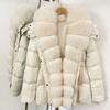 European women's winter new high-quality real fox fur collar down jacket temperament warm hooded jacket
