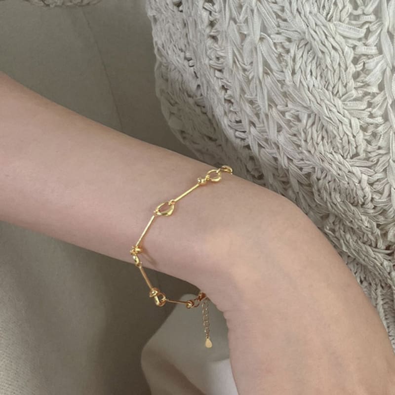 Youngglow Silver925 Stick Loop Bracelet (2color)