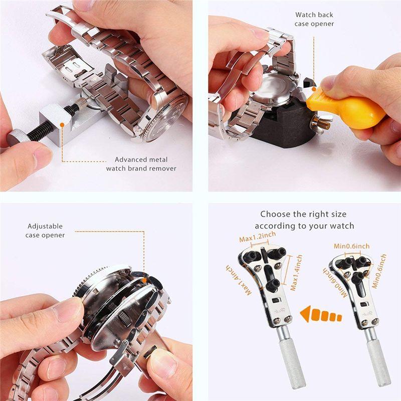 A95D-Watch Repair Kit Professional Multi-Tool Portable Watchmaker Watch Repair Tool Set With Carrying Case