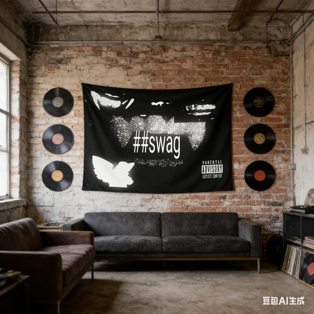1 Stück Swag Grunge Print Wandteppich Polyester 2D Flaches Wandbehang für Schlafzimmer Wohnzimmer Wohnheim Streetwear Dekor Kantiges Geschenk