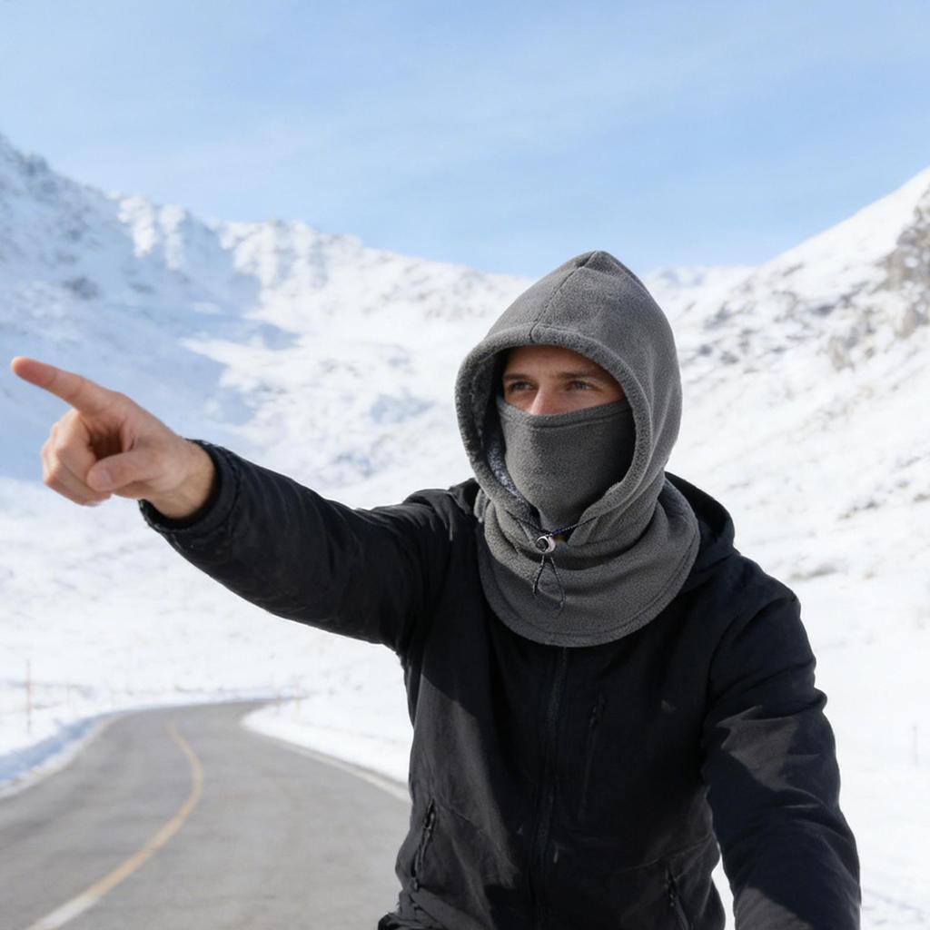 Winter Hood Hat Windproof Warm Adjustable Drawstring Headwear Winter Face Hood For Cold Weather Cycling Outdoor Work Hiking