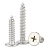 304 Stainless Steel CA Self-Tapping Flat Head Phillips Screws with Large Thin Head, Pointed Tail - Sizes: M2, M2.6, M3, M4, M5, M6.