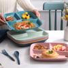 Food Fruit Salad Divided Plate Three-Grid Western Compartment Plate Diet Meal Plate Food Tray Kitchen Dinnerware