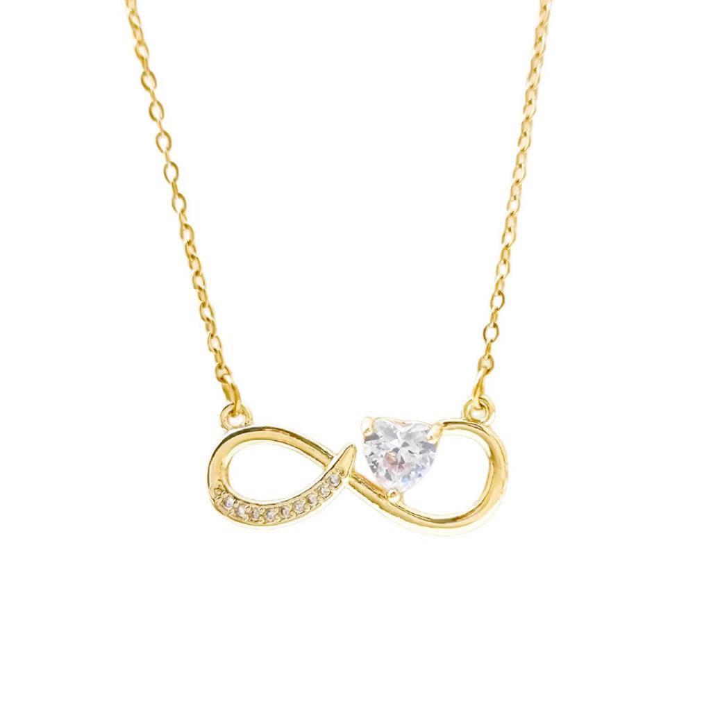 Personalized Infinite Love Zircon Necklace - Women's Titanium Steel Clavicle Chain