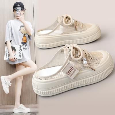 Kt2652 Halbschuhe Sommer Klett Mesh Freizeitschuhe Atmungsaktive Plattform Höhe Erhöhende Schuhe Student Board Schuhe