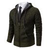 Men's Plush And Thick Solid Color Sweater Men's Clothing Jacket Hooded Cardigan