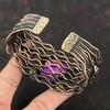 Purple Sea Sediment Jasper Bangle Copper Wire Wrapped Cuff Bracelet Handmade Jewelry Gemstone Adjustable Bangle Copper Jewelry Wedding Gift