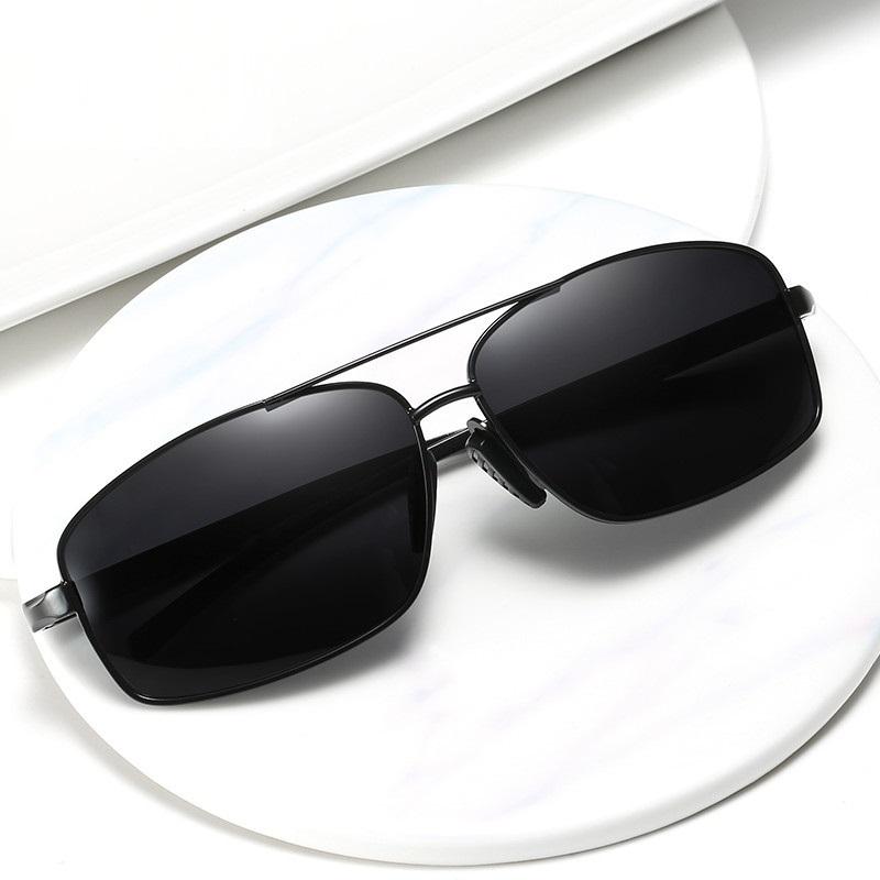 aoron Polarizované sluneční brýle Módní klasické sluneční brýle Hliníkový rám UV400 Brýle proti oslnění pro muže Dárky