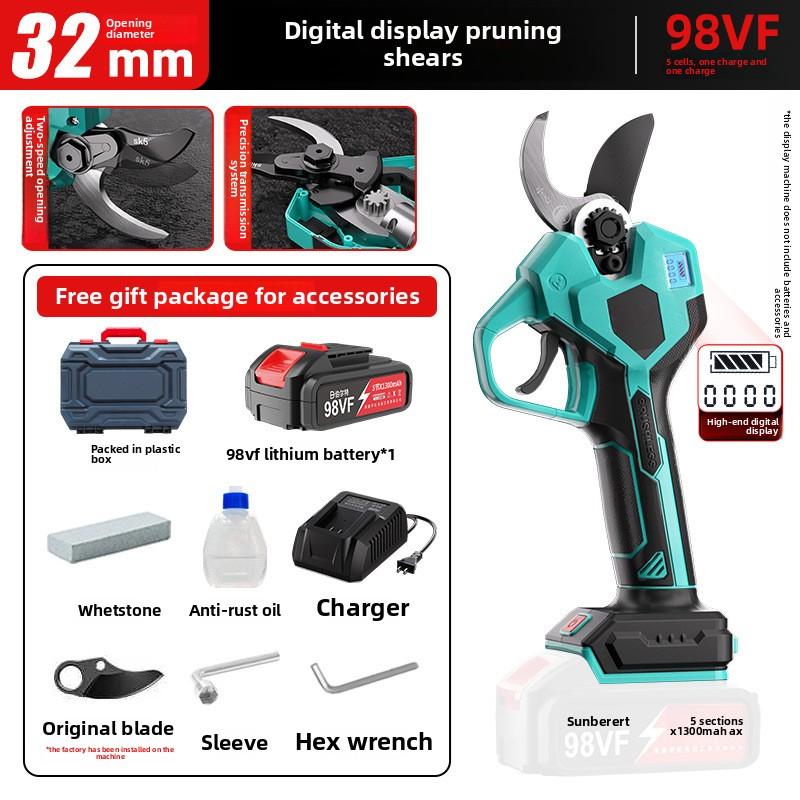 32mm Borstelloze Elektrische Snoeischaar 4 Versnellingen Draadloos Oplaadbaar Fruitboom Bonsai Snoeischaar Cutter Voor Makita 18V Batterij