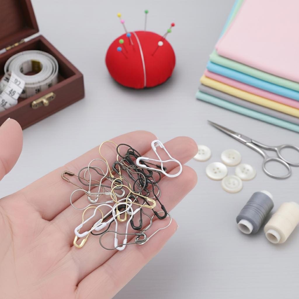 100pcs/Lots Iron Gourd Shape Safety Metal Pins Knitting Cross Stitch Holder for DIY Craft Accessories Marker Tag Clips