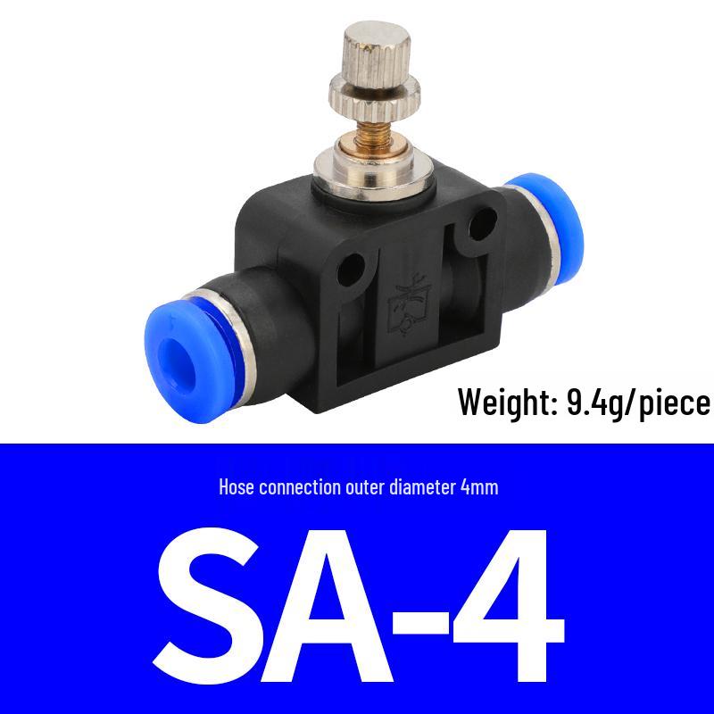 Pneumatic Quick Connector Throttle Valve, Speed Control & Flow Adjustment Valve SA4 6 8 10 12.