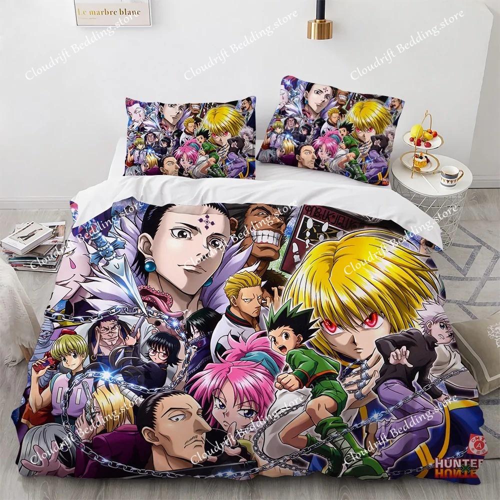 3D Print Fashion Anime Hunter X Hunter Bedding Set Boys Girls Twin Queen Full Size Duvet Cover Pillowcase Bed Adult Bedroom