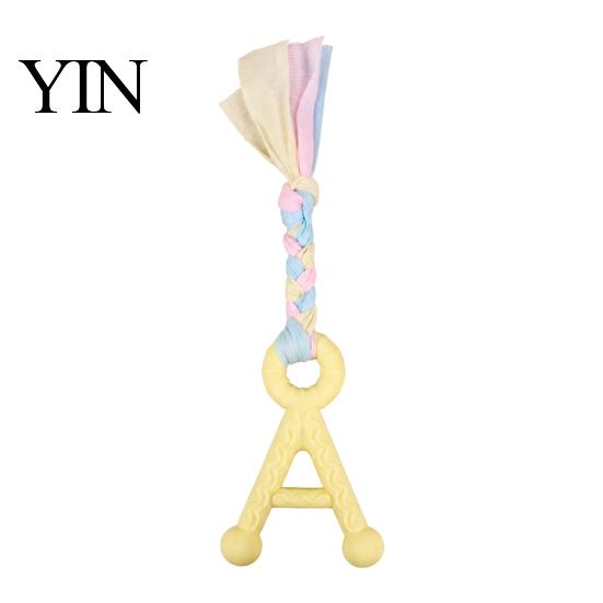 Puppy Teething Toys A-Letter Dog Chew Toy with Braided Rope, Tug of War Pet Boredom Energy Release Toy, Teeth Cleaning for Small Medium Breed Dogs Gum