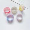 Colorful Open Marbling Ring Aesthetic Acetate Colorful Acrylic Thick Round Rings for Women Girls Jewelry Accessories Gifts