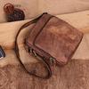 Men's Genuine Leather Retro Shoulder Messenger Bag - Frosted Cowhide