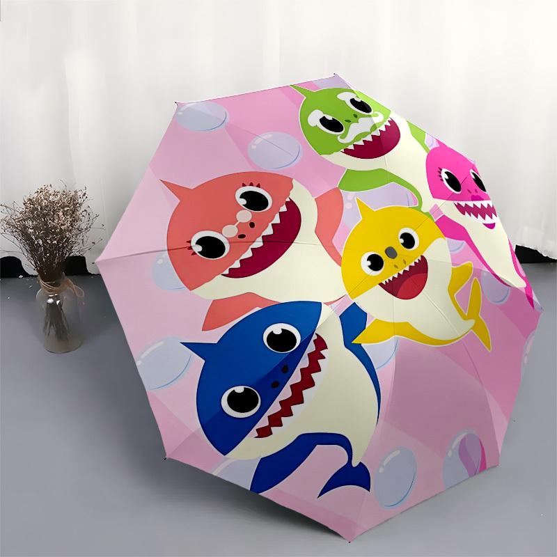 Baby Shark, Bubbles Automatic Opening and Closing, 8 rib Structure Portable Umbrella, Suitable for Men and Women in All Seasons  Perfect Gif