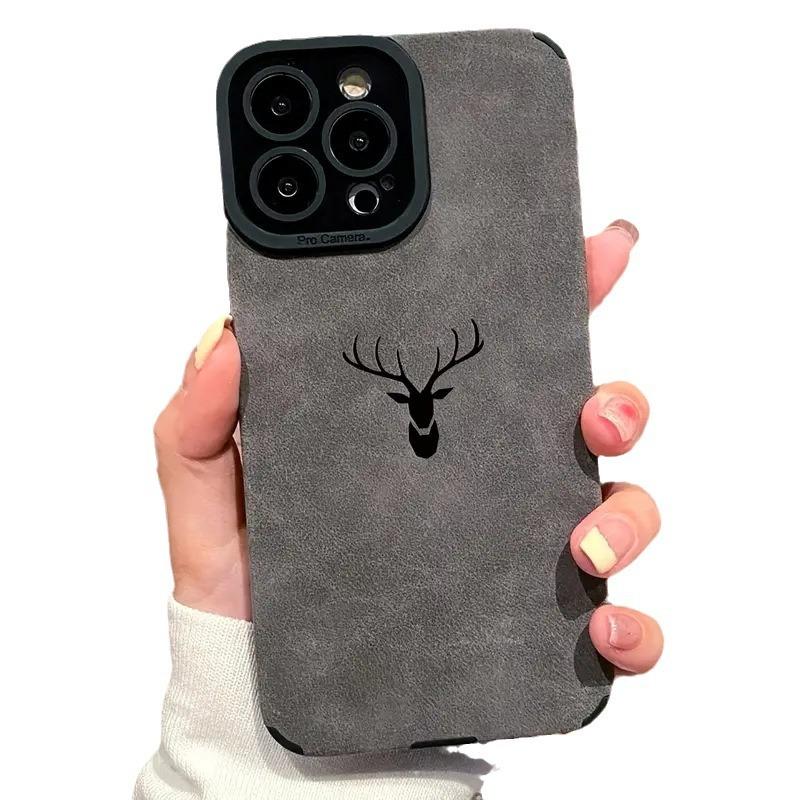 Geeignet für Elk Head iPhone 12/13promax Apple 14 Telefonhülle XR vollständig umwickelte Kanten xsmax Wildleder