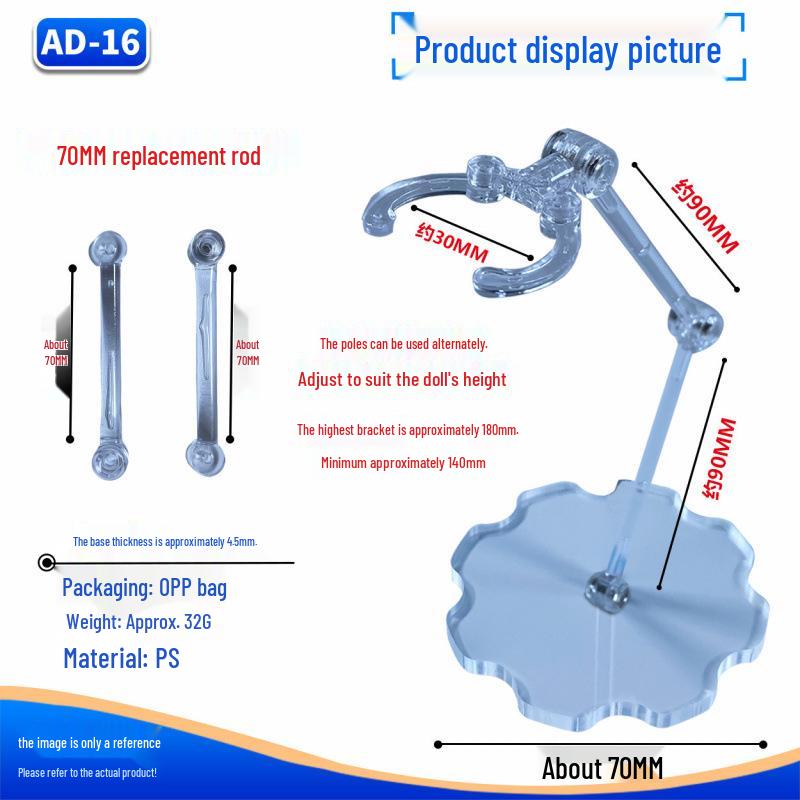 Transparent Acrylic Doll Display Stand with Support Base