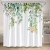 Floral Shower Curtain Blue Purple Pink Watercolour Flowers Plant Modern Minimalist Polyester Bathroom Decor Bath Curtains Set