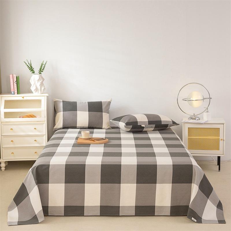Pure Cotton Thick Bed Sheet Single Piece Bedding Set For Students Dormitory Soft Cool Bed Sheets With Pillowcases 3 Piece Set
