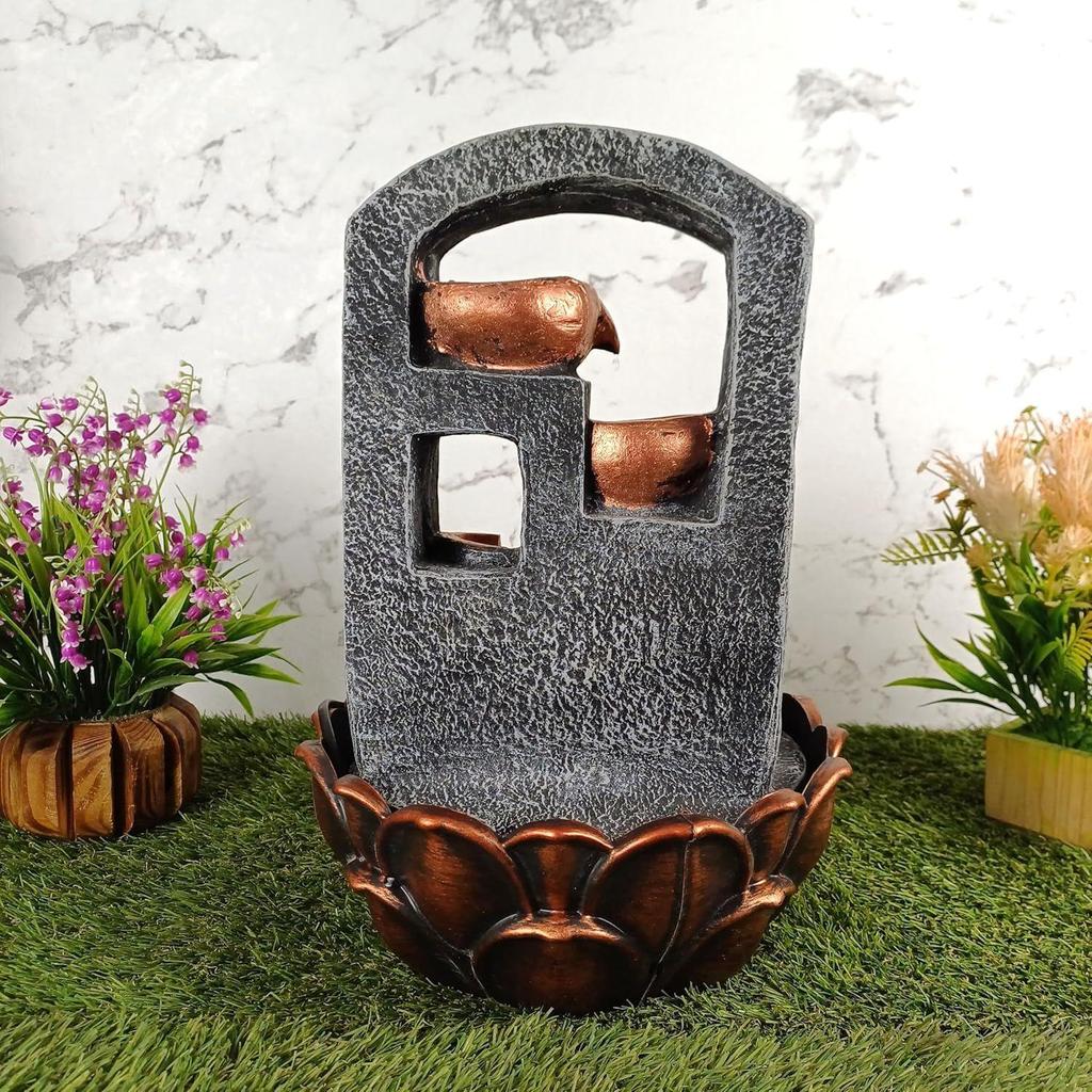 Nirvana Buddha 4 Step Table Top Water Fountain with RGB LED Light for Home Décor/Gift/Vastu/Pooja/Reception/House Warming