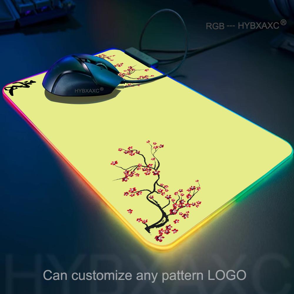 Kersenbloesem Ai Muismat, Minimalistische Japanse Bureau Decoratie RGB Gaming Muismat Bureau Mat HD Gamer Groot LED Licht XXL