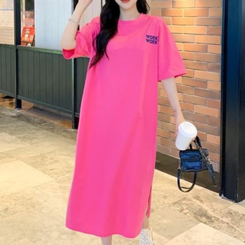 Women's Fashion Summer Spring 1/2 Sleeves O-Neck Loose Waistline Casual Dresses