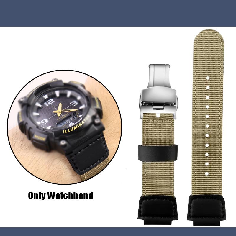 

Для Casio нейлоновий ремінець W-735H AE-1200WH SGW-300/400H/500H AQ-S810W AE-1000/1300 MRW-200H Вигнутий 16 18мм Полотно Силікон Ремінець для годинника 18mm