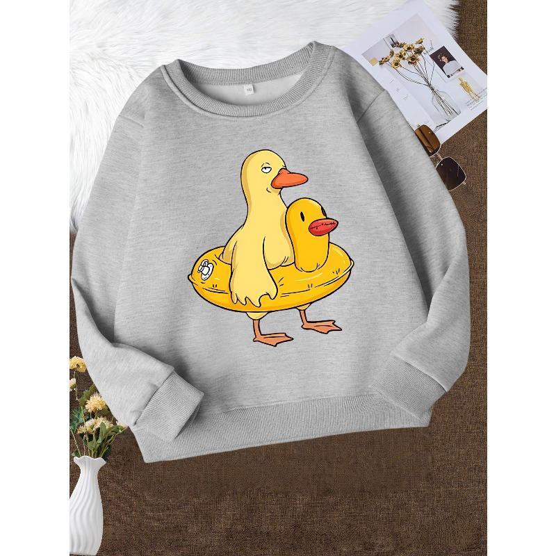Girls' Fashion Crew Neck Sweatshirt | Casual Random Print Top, Perfect For Fall/Winter, Regular Fit With Slight Stretch Fabric